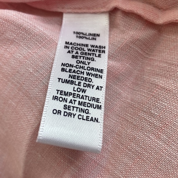 Women’s Saks Fifth Avenue Pink Linen button down Size S - Picture 5 of 6